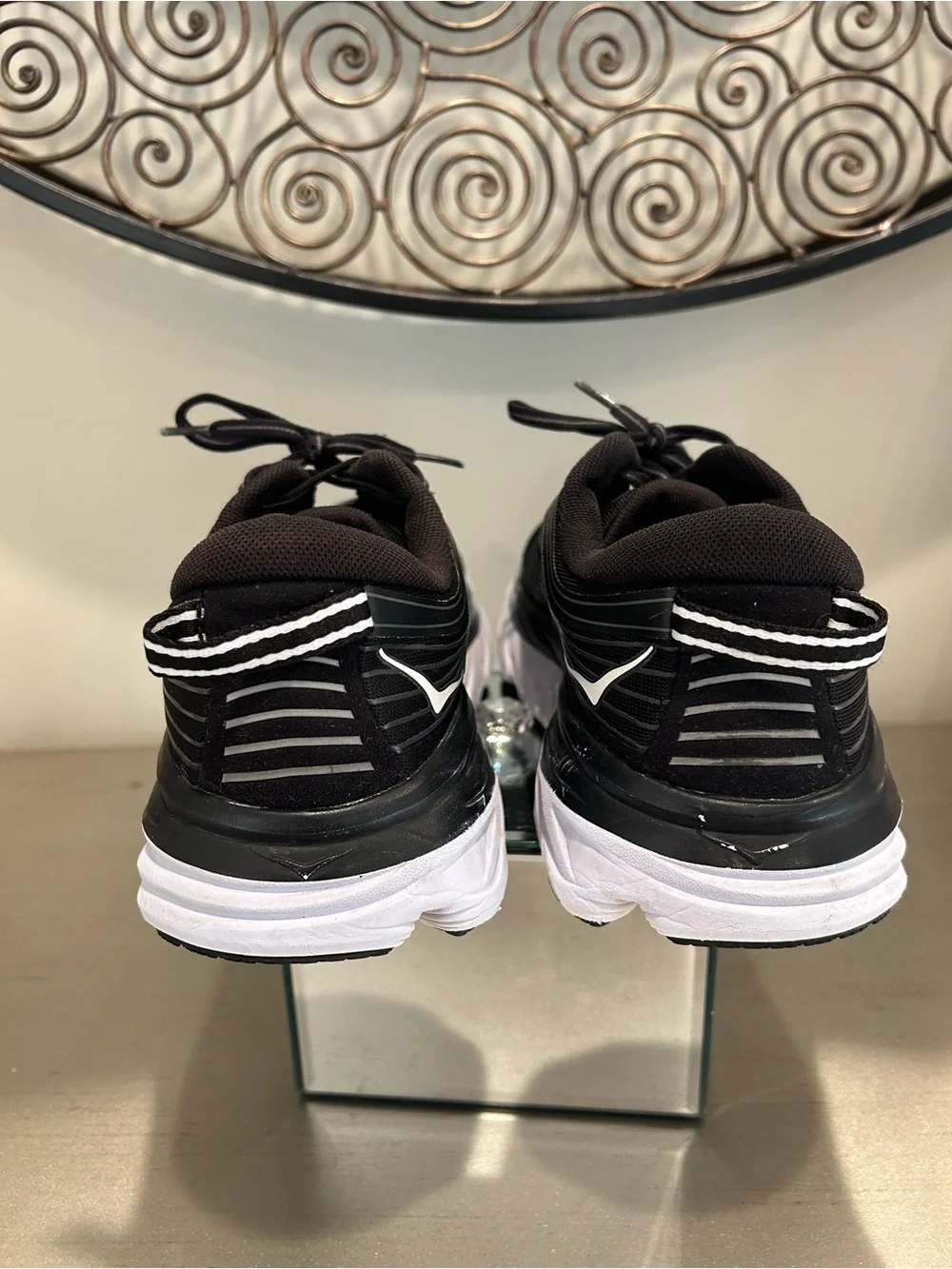 Hoka One One Men’s Black and White Bondi 7 Running Shoes